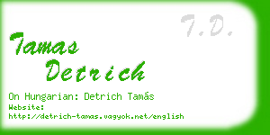 tamas detrich business card