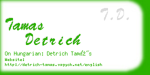 tamas detrich business card